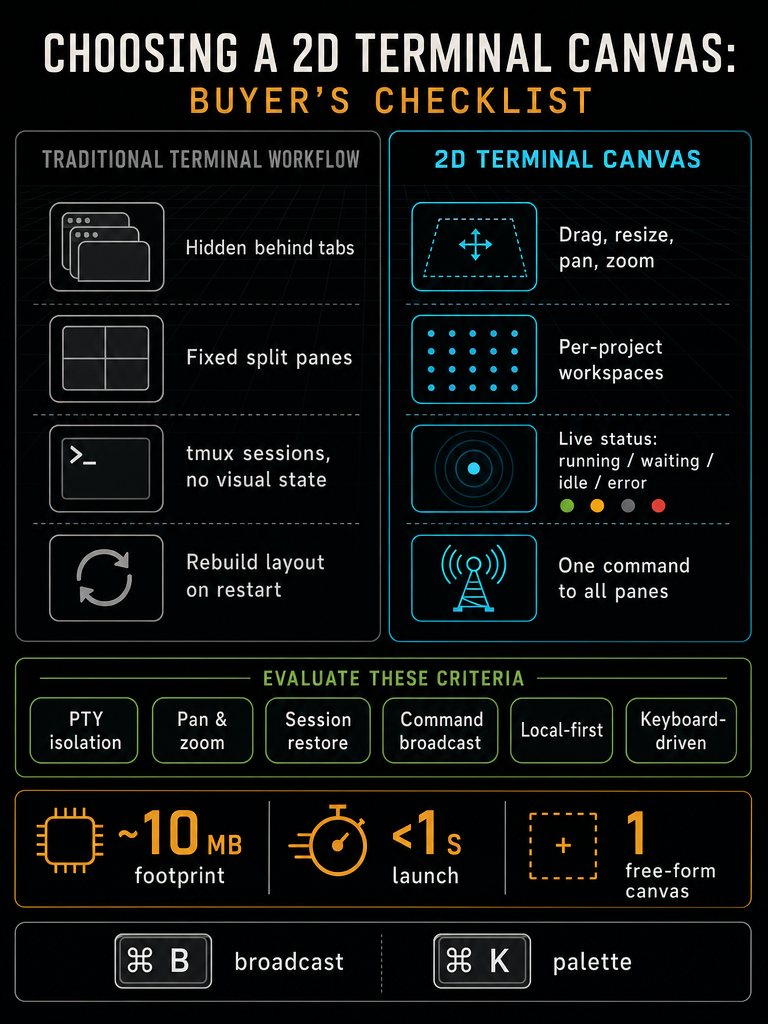 2D Terminal Canvas for macOS: What to Look For infographic