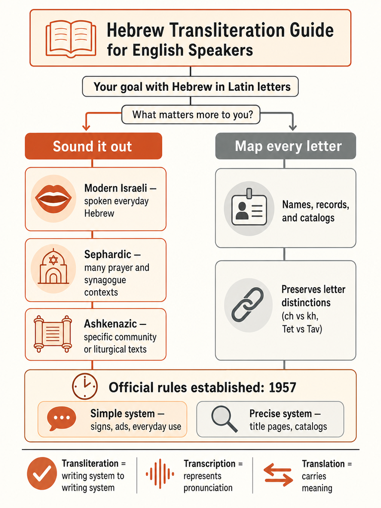 Hebrew Transliteration Guide for English Speakers infographic