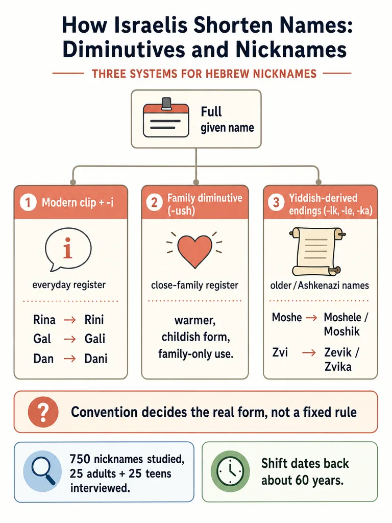 Diagram: How Israelis Shorten Names: Diminutives and Nicknames
