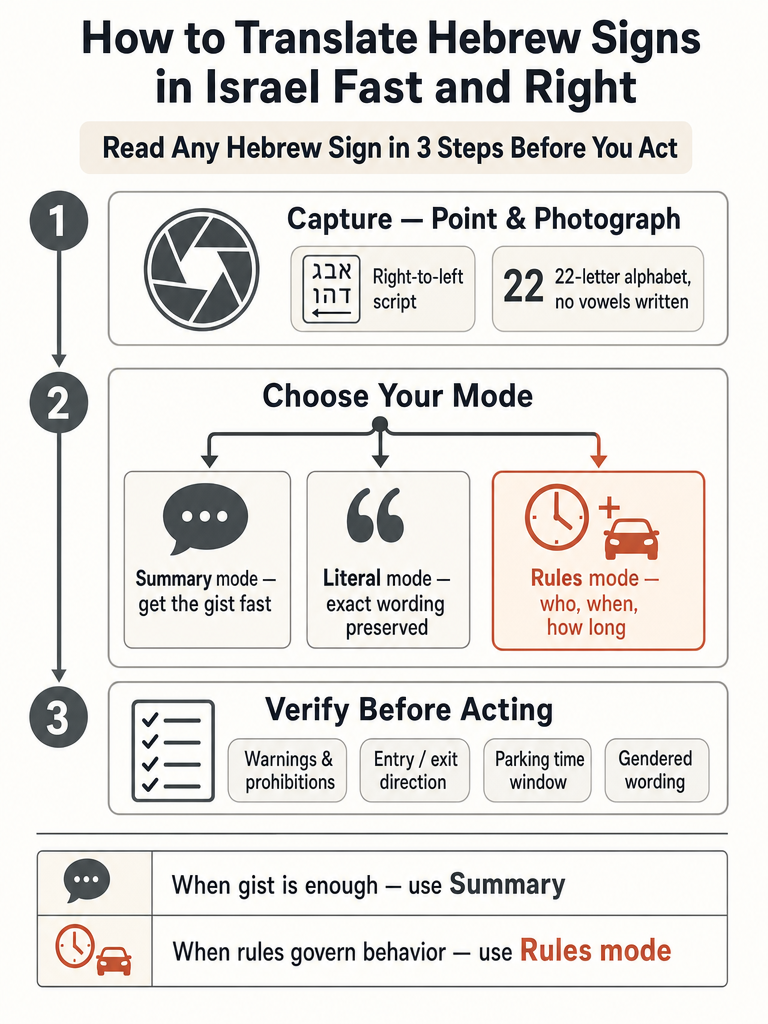 How to Translate Hebrew Signs in Israel Fast and Right infographic