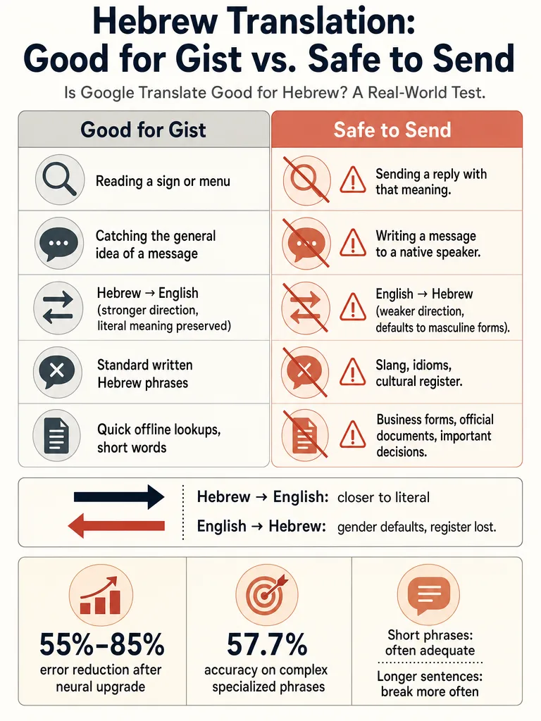 Is Google Translate Good for Hebrew? A Real-World Test infographic