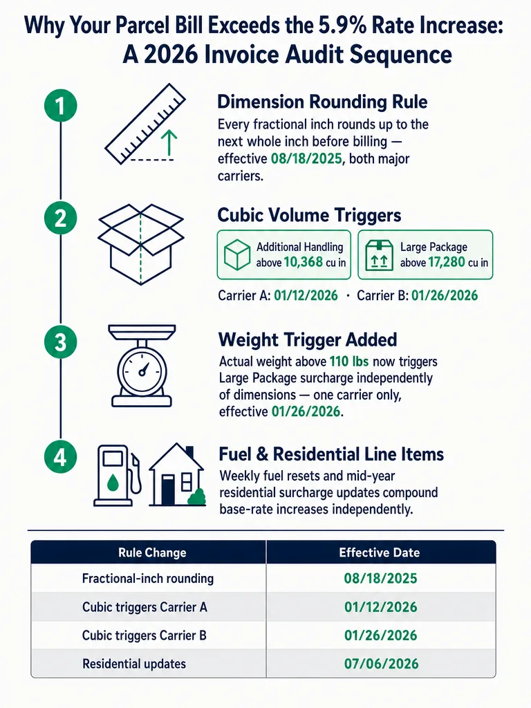 2026 UPS and FedEx Surcharge List: What to Audit For infographic