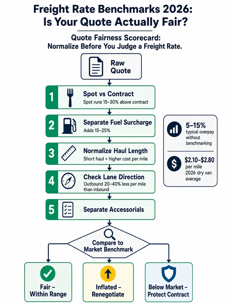 Freight Rate Benchmarks 2026: Is Your Quote Actually Fair? infographic