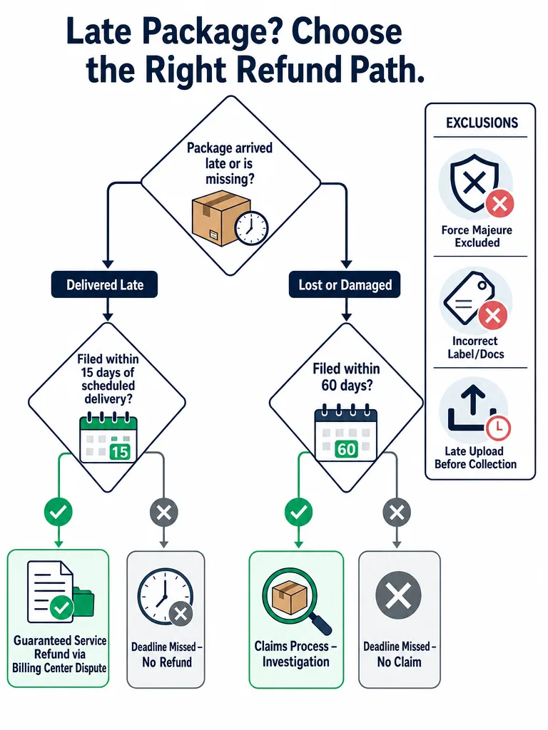 UPS Late Delivery Refunds: How to Claim Them in 2026 infographic