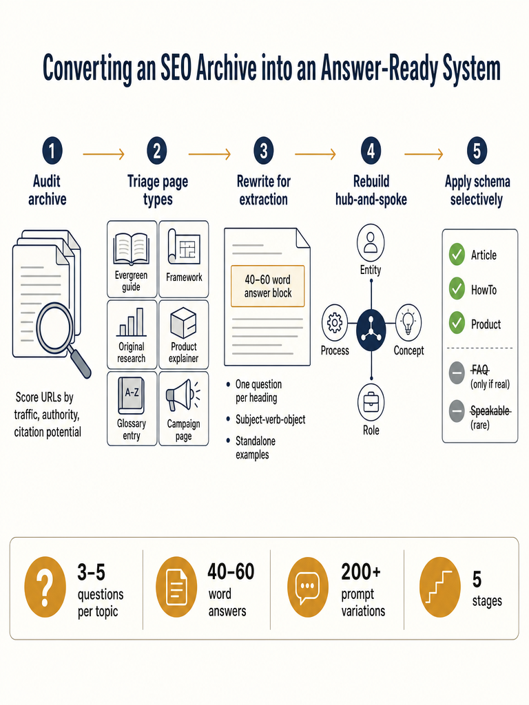 AEO Content Strategy for Teams With Existing SEO Archives infographic