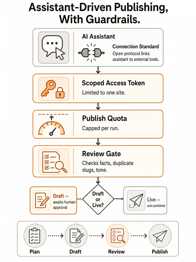 How to Let Your AI Coding Assistant Publish Blog Posts for You infographic