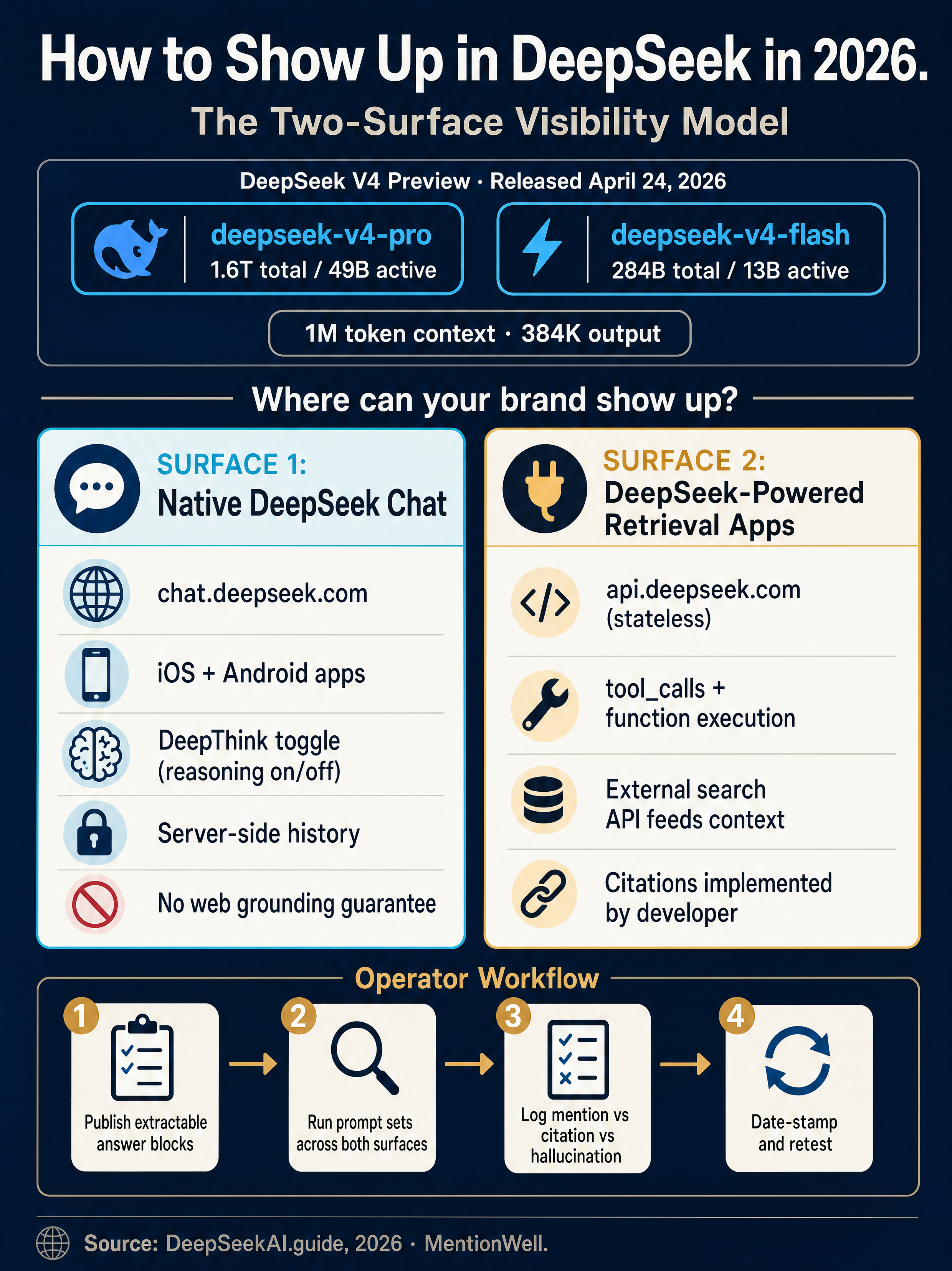 How to Show Up in DeepSeek in 2026 infographic
