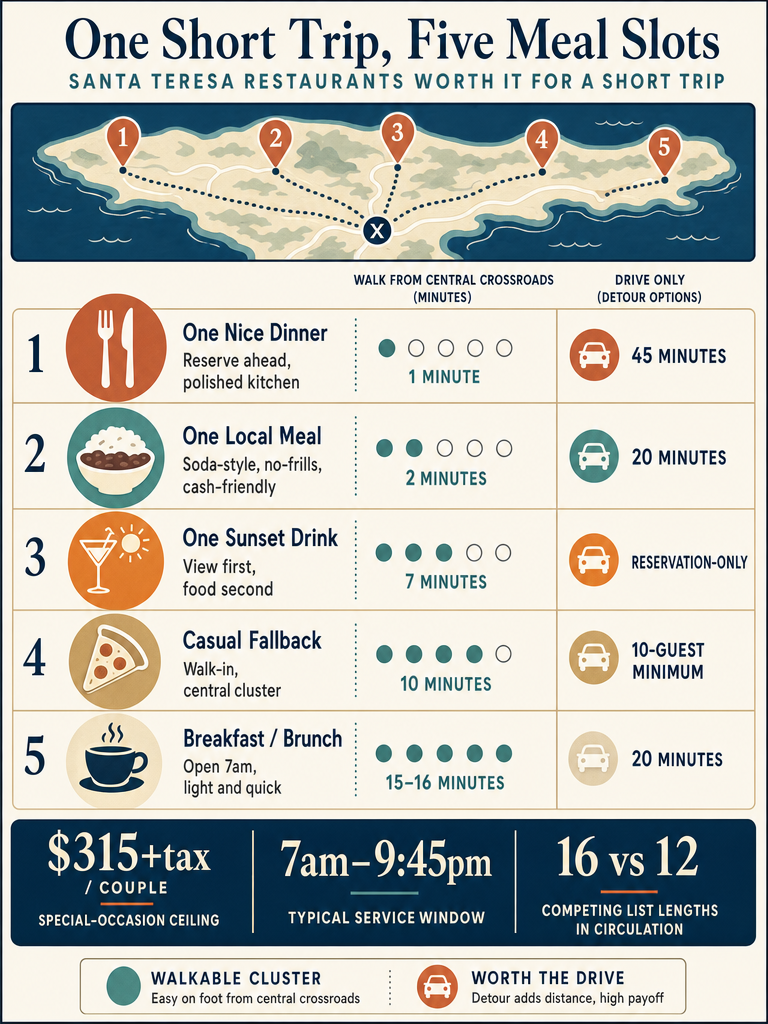 Santa Teresa Restaurants Worth It for a Short Trip infographic