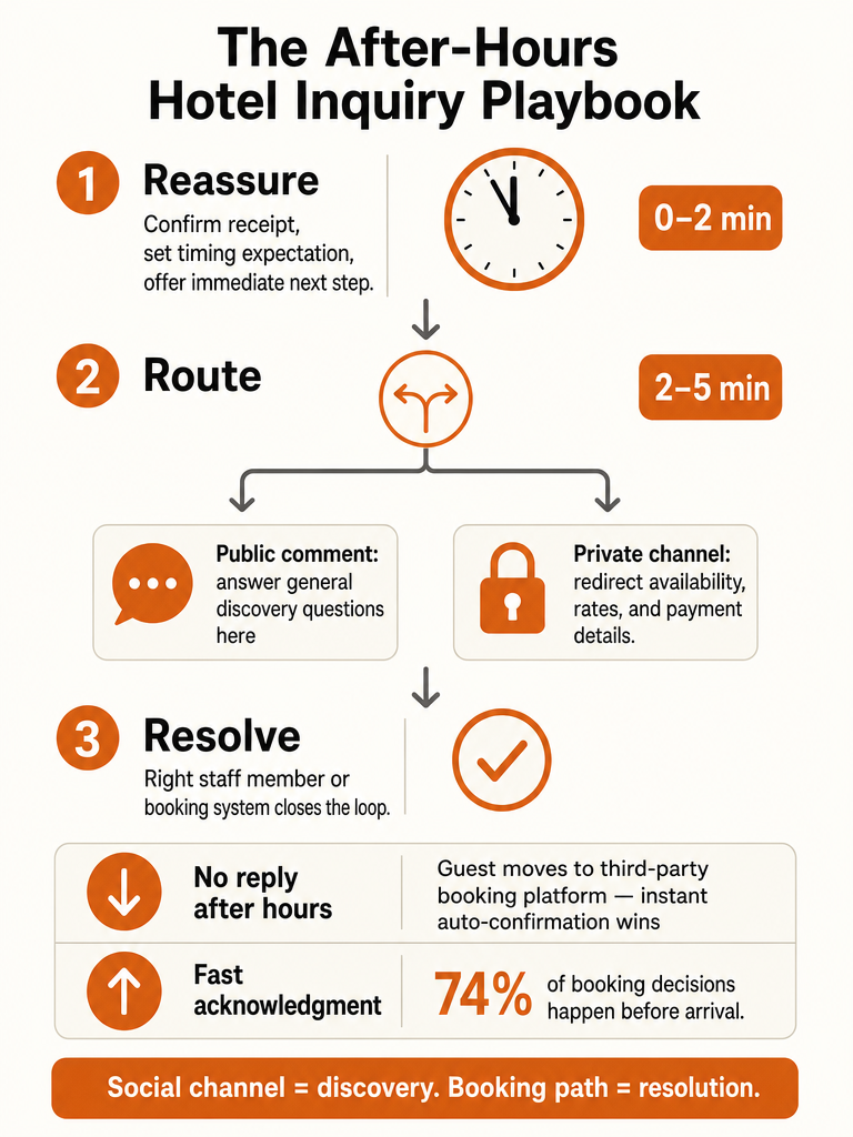 How Hotels Handle Instagram Booking Questions After Hours infographic