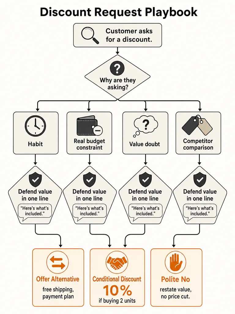 How to Reply if a Customer Asks for a Discount infographic