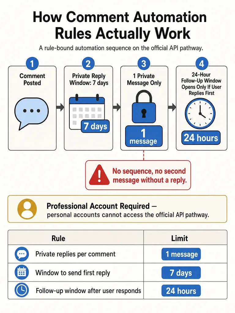 Instagram Comment Automation Rules: What Meta Allows infographic