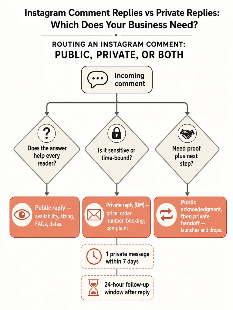 Diagram: Instagram Comment Replies vs Private Replies: Which Does Your Business Need?