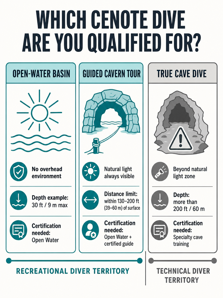 Can You Dive Cenotes With Open Water in Mexico? infographic