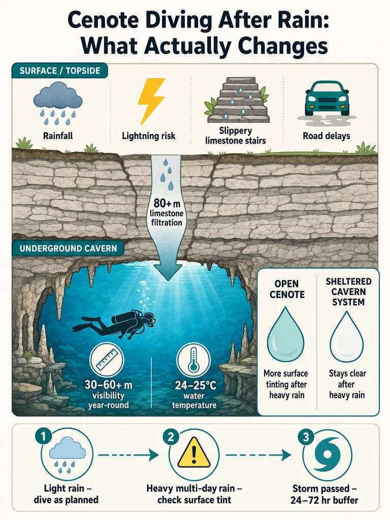 Diagram: Cenote Diving After Rain: Visibility and Safety