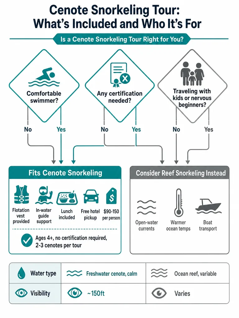 Diagram: Cenote Snorkeling Tour: What’s Included and Who It’s For