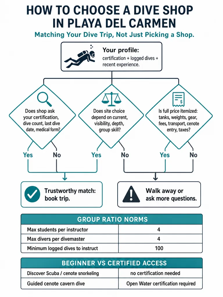 Diagram: How to Choose a Dive Shop in Playa del Carmen