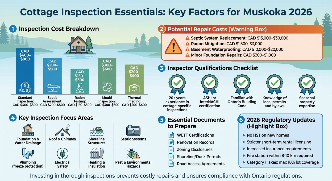 Cottage Inspection Costs and Requirements in Muskoka 2026