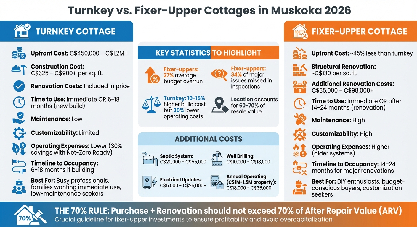 Turnkey vs Fixer-Upper Cottage Comparison: Costs, Timeline and Features