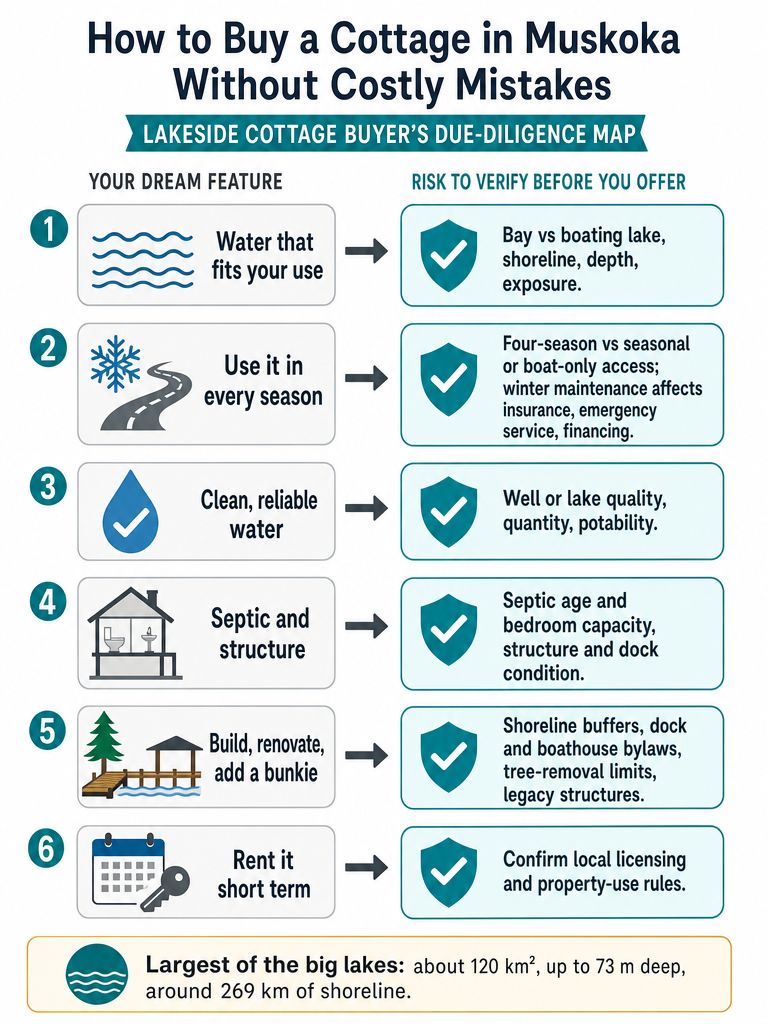 How to Buy a Cottage in Muskoka Without Costly Mistakes infographic