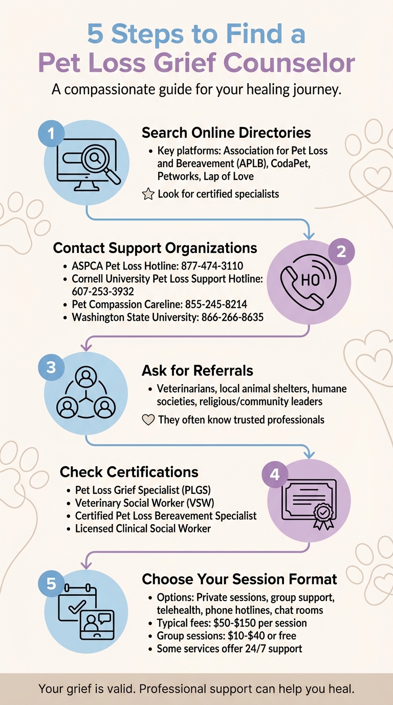 5 Steps to Find a Pet Loss Grief Counselor