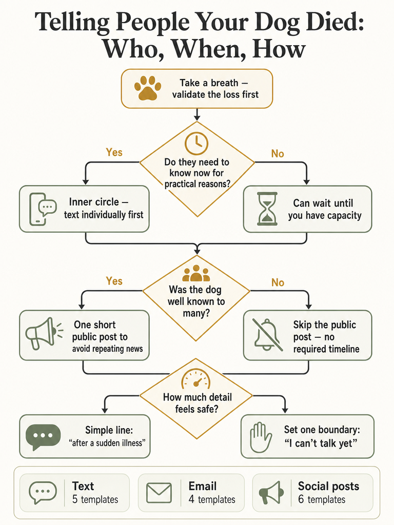 How to Tell People Your Dog Died: Words for Texts and Calls infographic
