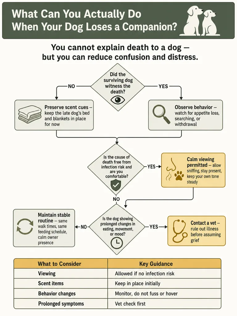 How to Tell Your Other Dog That Their Companion Died infographic