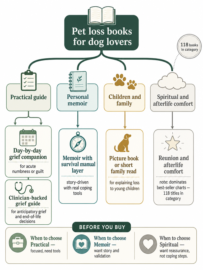 Pet Loss Books for Dog Lovers Who Hate Self-Help Tone infographic