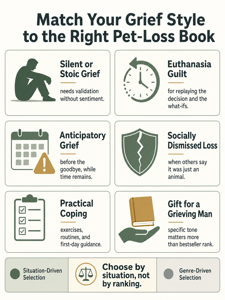 Pet Loss Books for Men: Grief Support Without Platitudes infographic