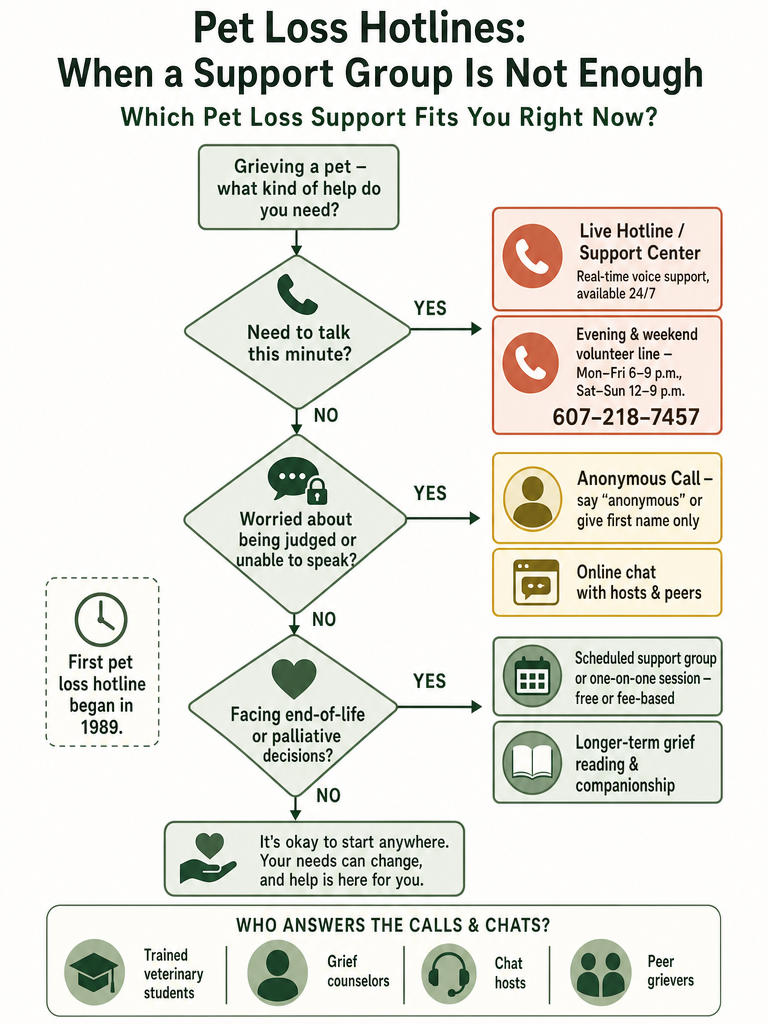 Pet Loss Hotlines: When a Support Group Is Not Enough infographic