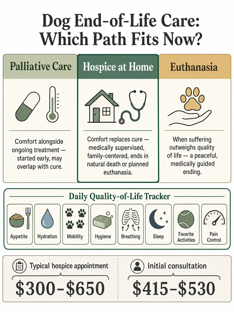 What Is Dog Hospice Care? Costs, Signs, and Timeline infographic