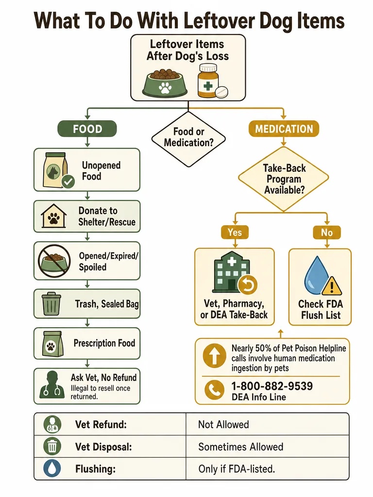 What to Do With Leftover Dog Food and Medication infographic