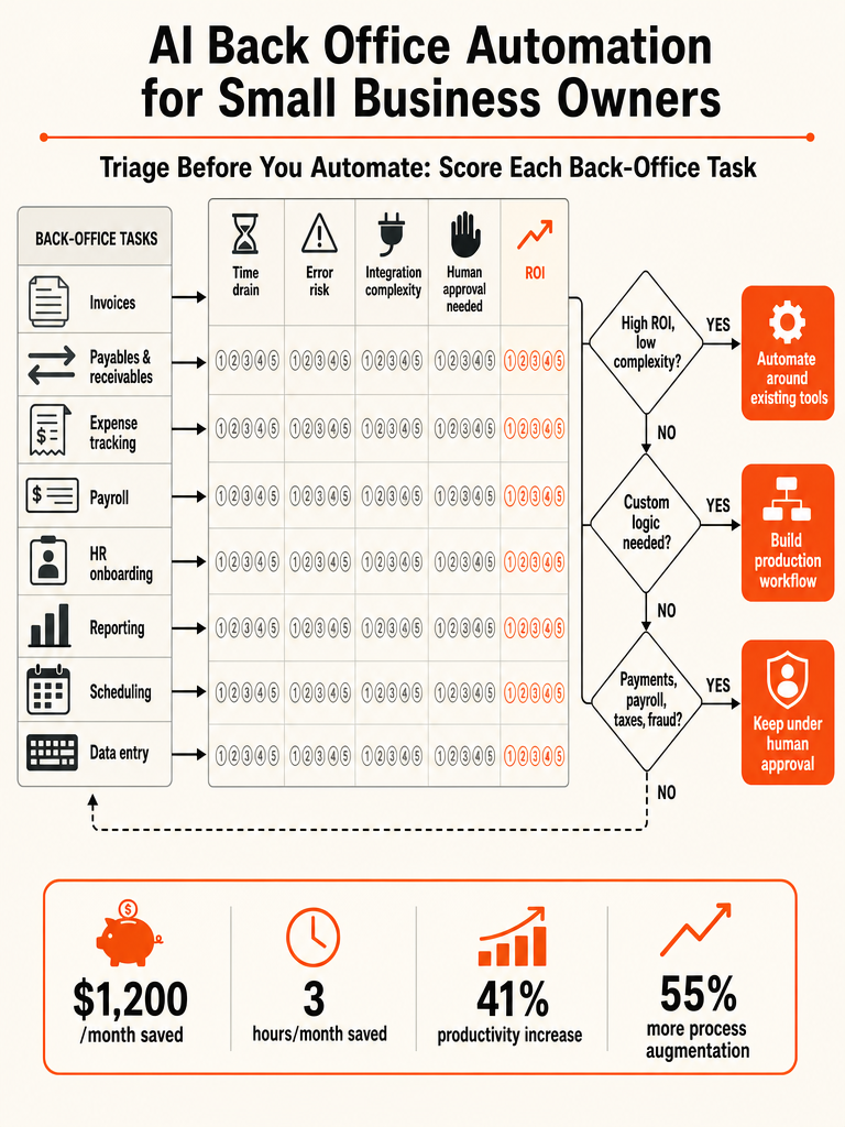 AI Back Office Automation for Small Business Owners infographic