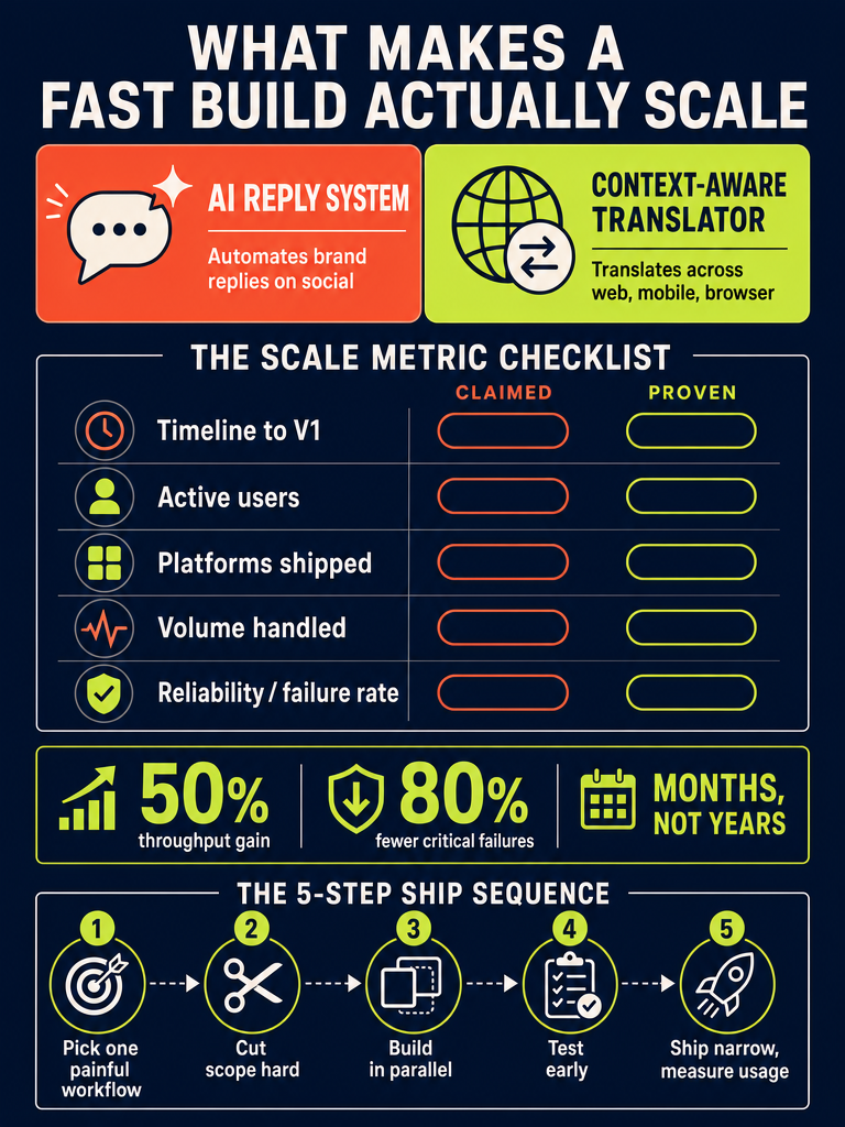 How ReplyMagic and baba Prove Fast Builds Can Scale infographic