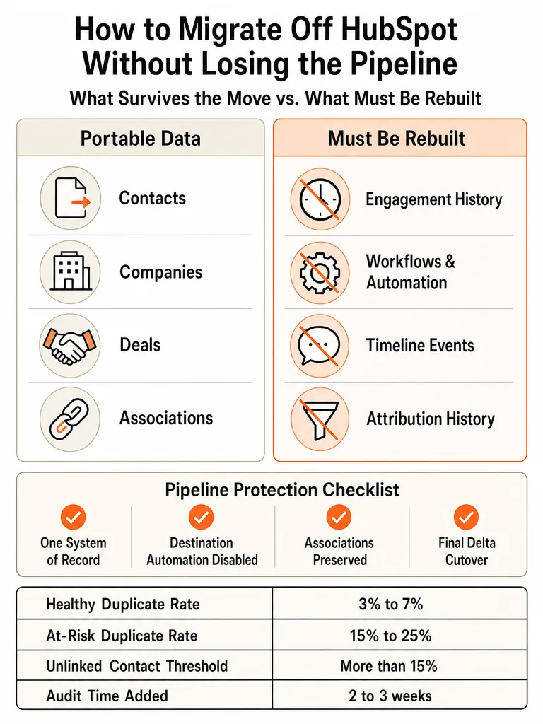 How to Migrate Off HubSpot Without Losing the Pipeline infographic
