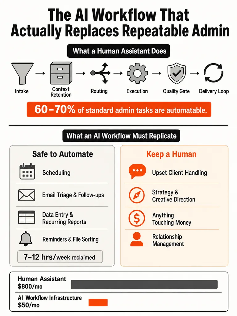 How to Replace a VA With an Internal AI Workflow infographic